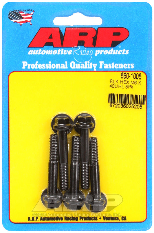 ARP 660-1005 M6 X 1.00 X 40 Hex Black Oxide Bolts