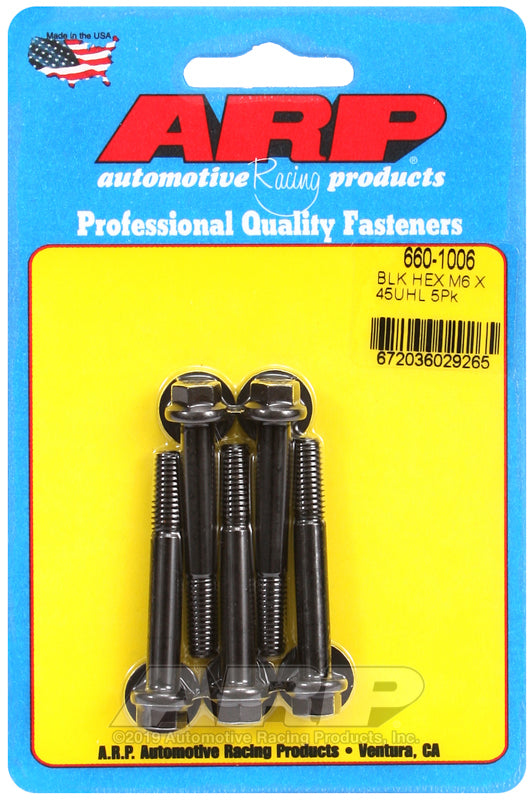 ARP 660-1006 M6 X 1.00 X 45 Hex Black Oxide Bolts