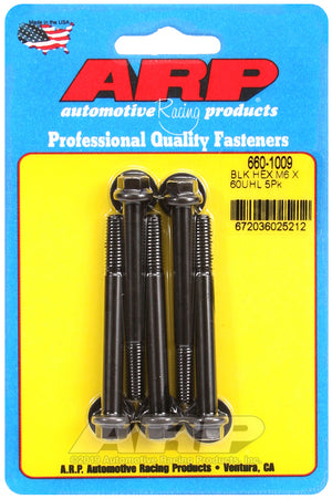 ARP 660-1009 M6 X 1.00 X 60 Hex Black Oxide Bolts