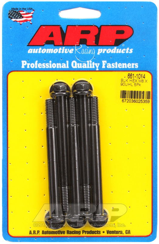 ARP 661-1014 M8 X 1.25 X 90 Hex Black Oxide Bolts