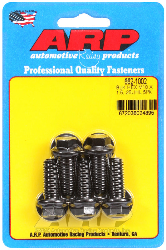 ARP 662-1002 M10 X 1.50 X 25 Hex Black Oxide Bolts