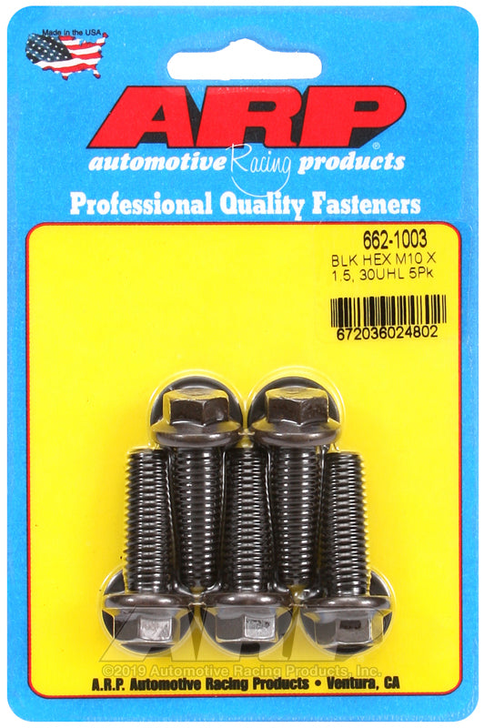 ARP 662-1003 M10 X 1.50 X 30 Hex Black Oxide Bolts