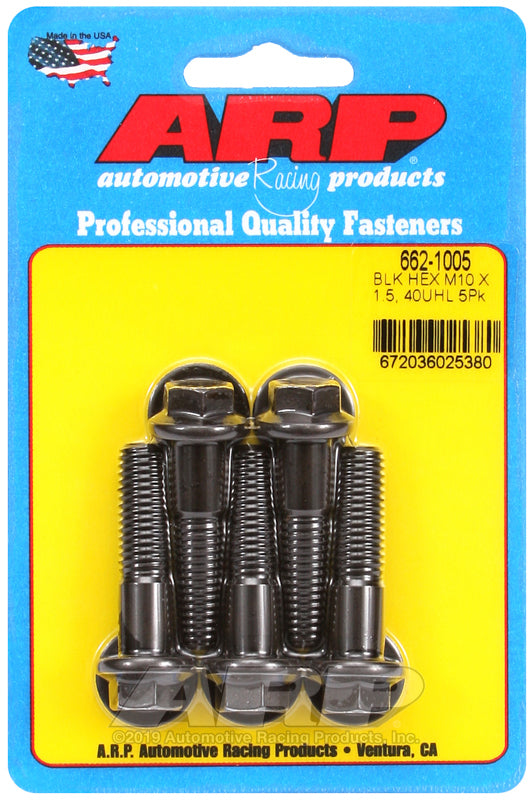 ARP 662-1005 M10 X 1.50 X 40 Hex Black Oxide Bolts