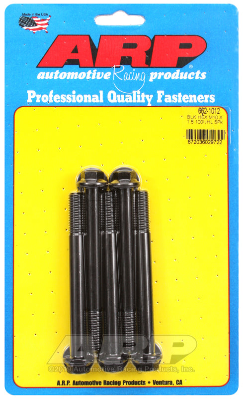 ARP 662-1012 M10 X 1.50 X 100 Hex Black Oxide Bolts