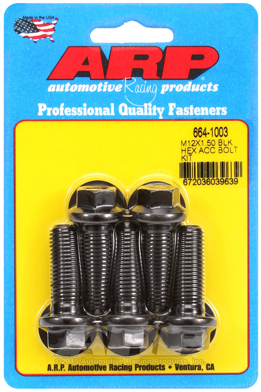 ARP 664-1003 M12 X 1.50 X 35 Hex Black Oxide Bolts