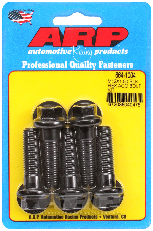 ARP 664-1004 M12 X 1.50 X 40 Hex Black Oxide Bolts