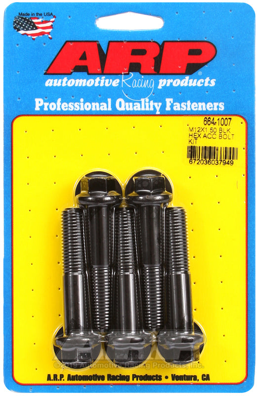 ARP 664-1007 M12 X 1.50 X 60 Hex Black Oxide Bolts