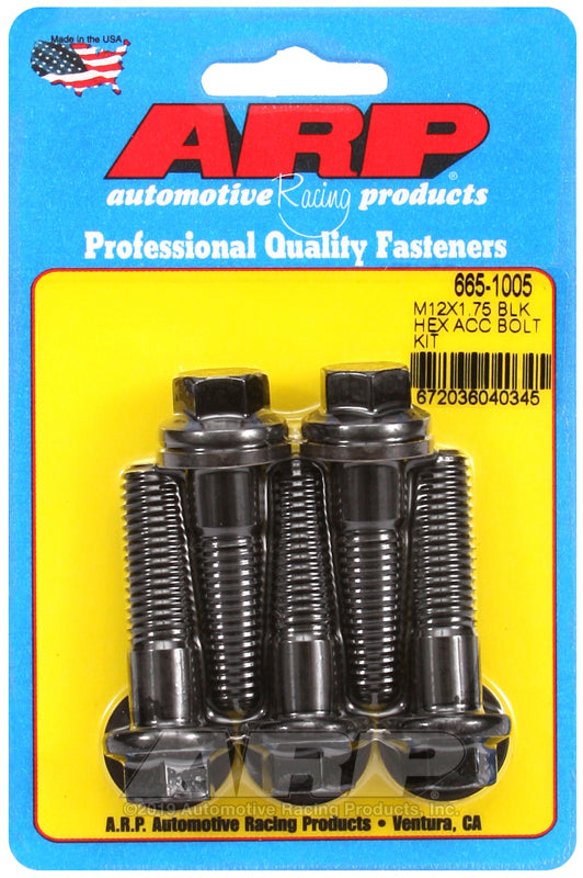 ARP 665-1005 M12 X 1.75 X 45 Hex Black Oxide Bolts