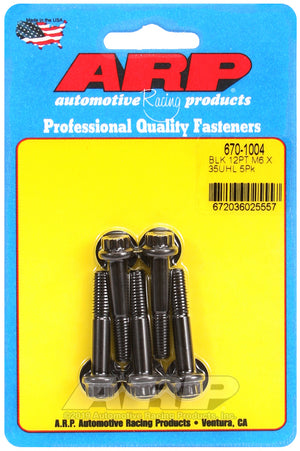 ARP 670-1004 M6 X 1.00 X 35 12PT Black Oxide Bolts