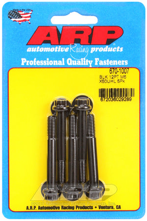 ARP 670-1007 M6 X 1.00 X 50 12PT Black Oxide Bolts