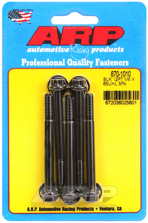 ARP 670-1010 M6 X 1.00 X 65 12PT Black Oxide Bolts
