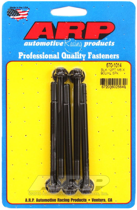 ARP 670-1014 M6 X 1.00 X 90 12PT Black Oxide Bolts