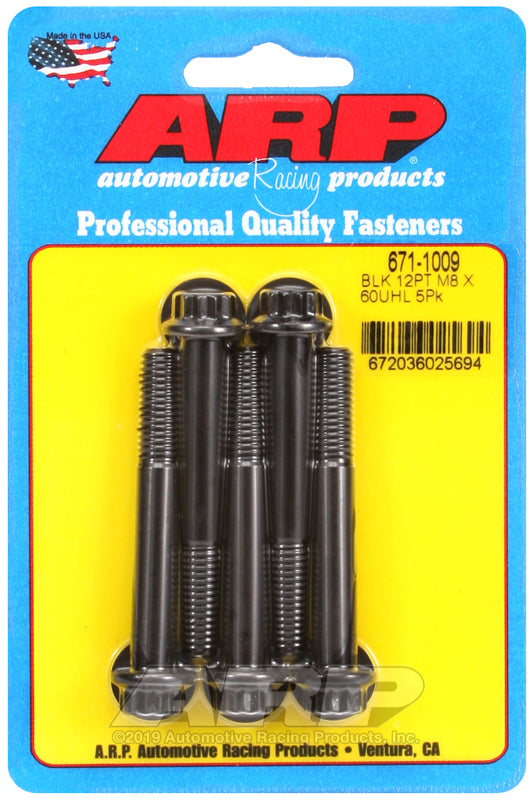 ARP 671-1009 M8 X 1.25 X 60 12PT Black Oxide Bolts
