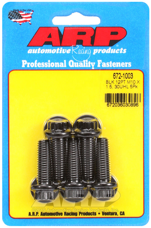 ARP 672-1003 M10 X 1.50 X 30 12PT Black Oxide Bolts