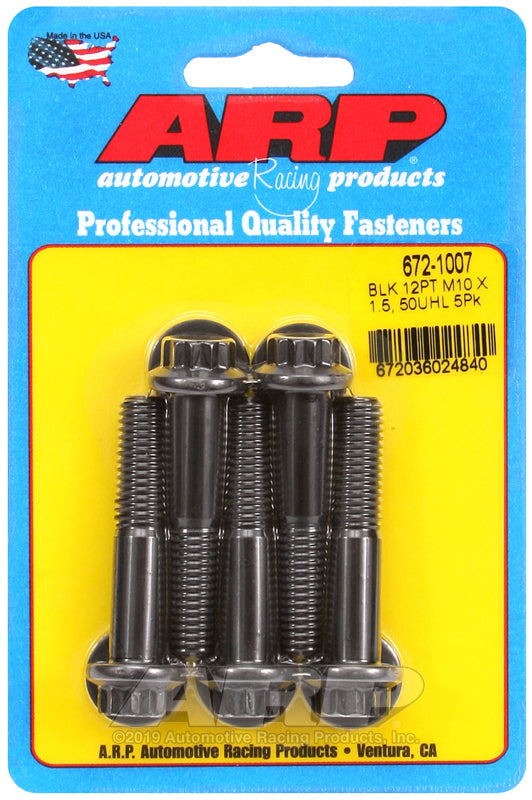 ARP 672-1007 M10 X 1.50 X 50 12PT Black Oxide Bolts