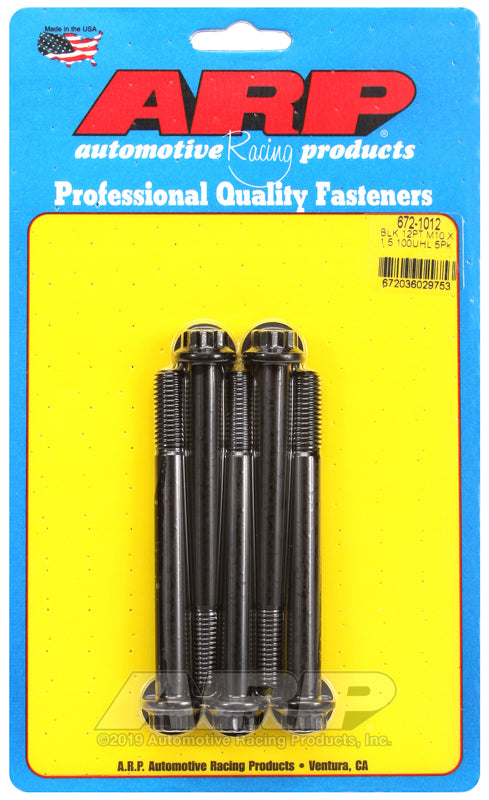 ARP 672-1012 M10 X 1.50 X 100 12PT Black Oxide Bolts
