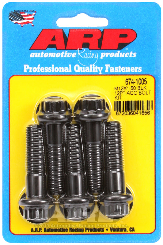 ARP Fasteners ARP674-1005 674-1005 M12 X 1.50 X 45 12PT Black Oxide Bolts