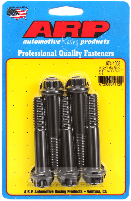 ARP 674-1008 M12 X 1.50 X 70 12PT Black Oxide Bolts