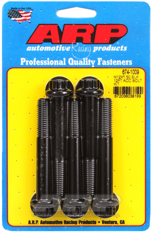 ARP 674-1009 M12 X 1.50 X 80 12PT Black Oxide Bolts