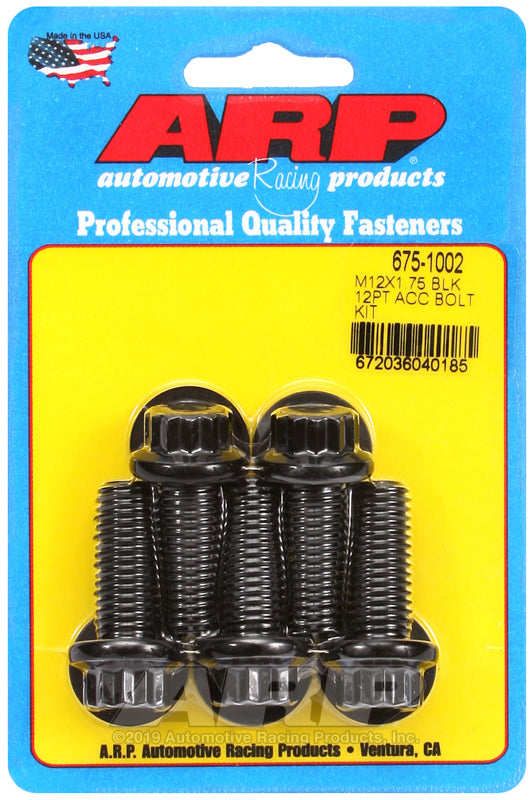 ARP 675-1002 M12 X 1.75 X 30 12PT Black Oxide Bolts
