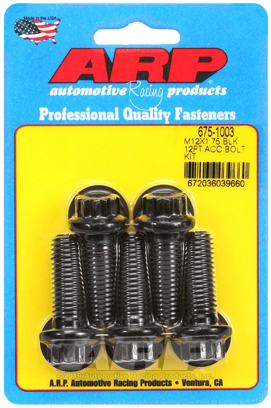 ARP 675-1003 M12 X 1.75 X 35 12PT Black Oxide Bolts