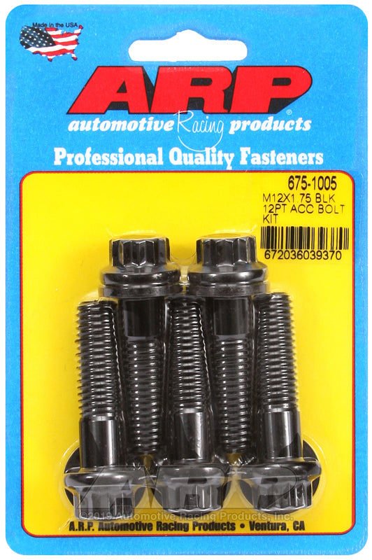 ARP 675-1005 M12 X 1.75 X 45 12PT Black Oxide Bolts
