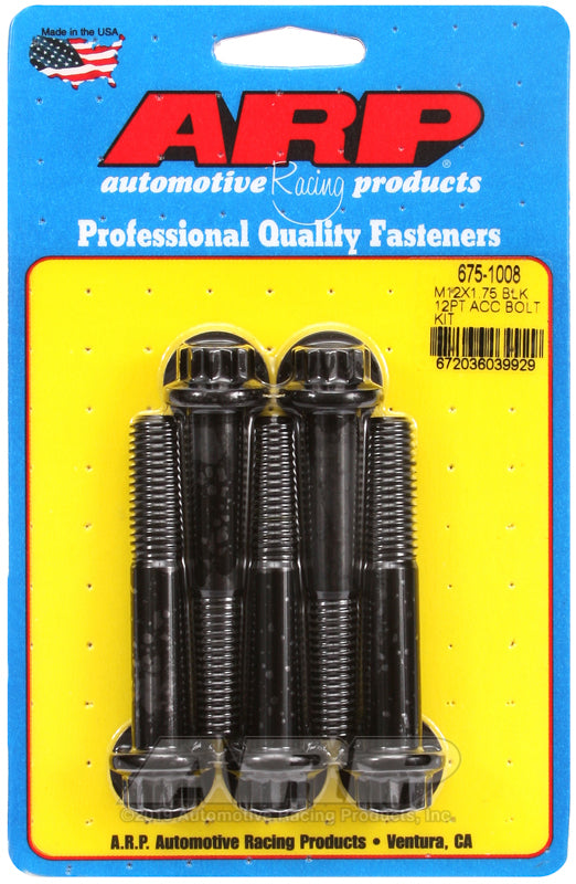 ARP 675-1008 M12 X 1.75 X 70 12PT Black Oxide Bolts