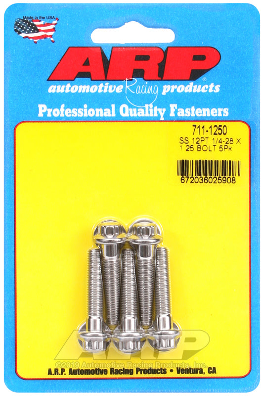 ARP 711-1250 1/4-28 X 1.250 12PT SS Bolts