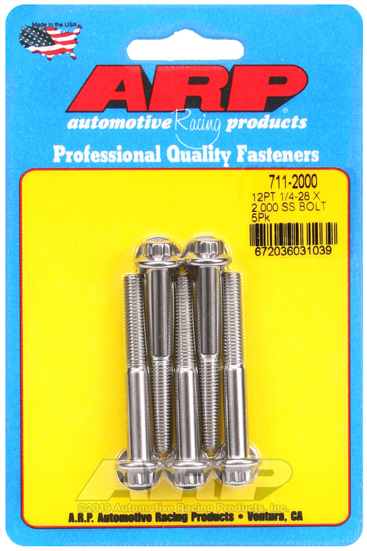 ARP 711-2000 1/4-28 X 2.000 12PT SS Bolts