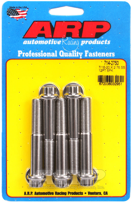 ARP Fasteners ARP714-2750 714-2750 7/16-20 X 2.750 12PT SS Bolts