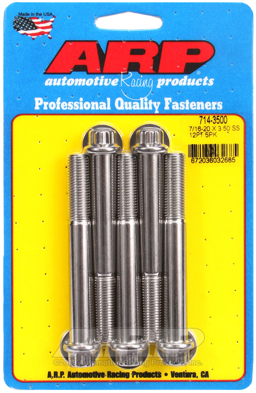 ARP 714-3500 7/16-20 X 3.500 12PT SS Bolts