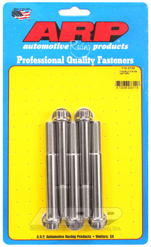 ARP 714-3750 7/16-20 X 3.750 12PT SS Bolts