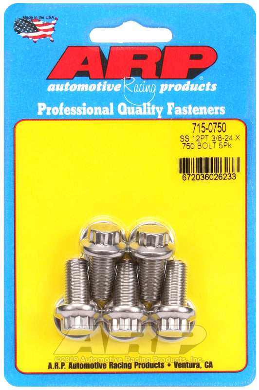 ARP 715-0750 3/8-24 X .750 12PT 7/16 Wrenching SS Bolts