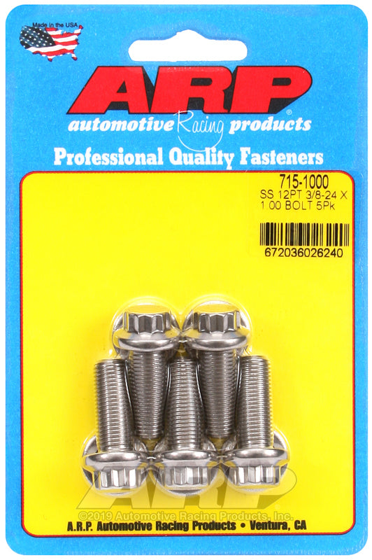 ARP 715-1000 3/8-24 X 1.000 12PT 7/16 Wrenching SS Bolts