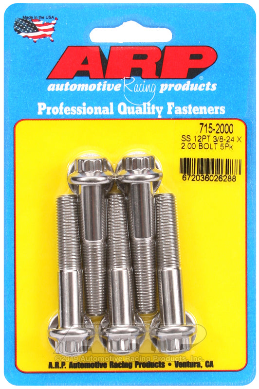 ARP 715-2000 3/8-24 X 2.000 12PT 7/16 Wrenching SS Bolts