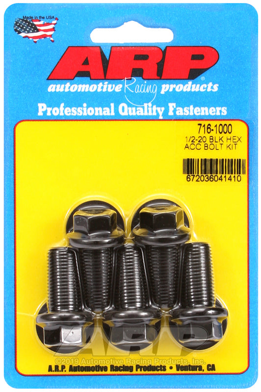 ARP 716-1000 1/2-20 X 1.000 Hex Black Oxide Bolts