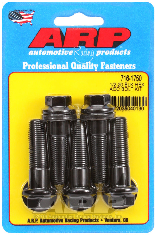 ARP 716-1750 1/2-20 X 1.750 Hex Black Oxide Bolts