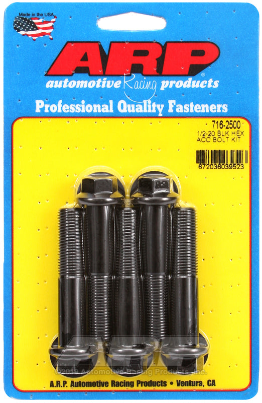 ARP 716-2500 1/2-20 X 2.500 Hex Black Oxide Bolts