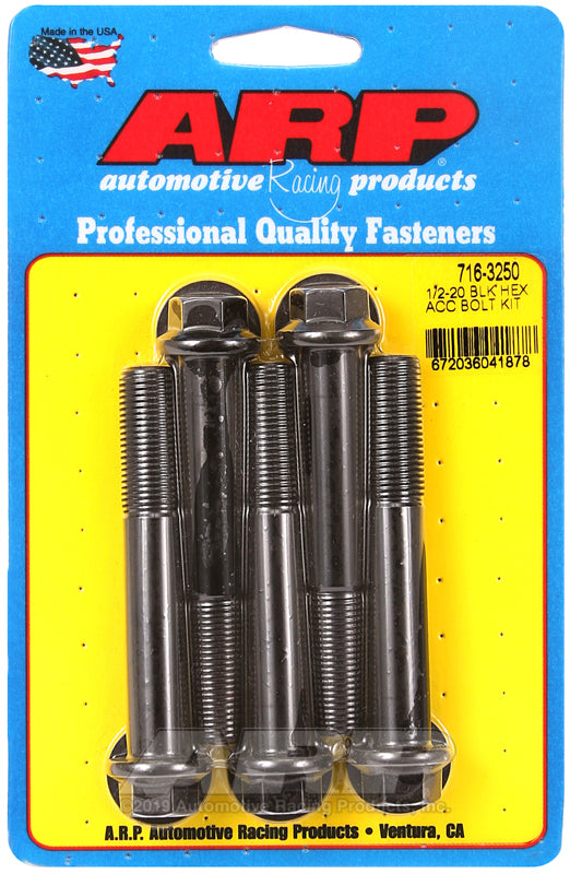 ARP 716-3250 1/2-20 X 3.250 Hex Black Oxide Bolts