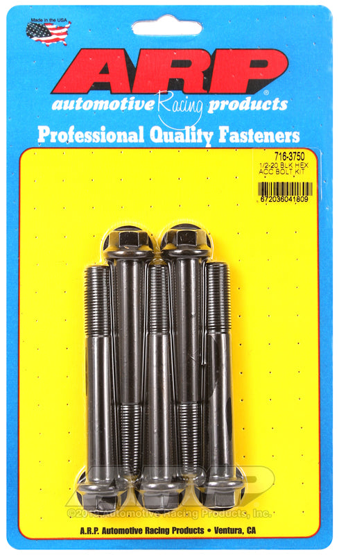 ARP 716-3750 1/2-20 X 3.750 Hex Black Oxide Bolts