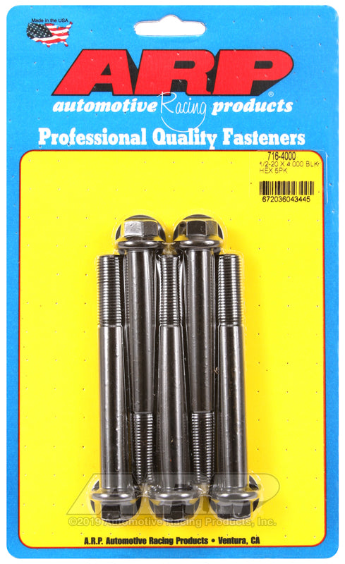 ARP 716-4000 1/2-20 X 4.000 Hex Black Oxide Bolts