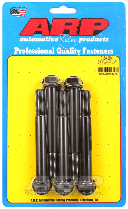 ARP 716-4250 1/2-20 X 4.250 Hex Black Oxide Bolts