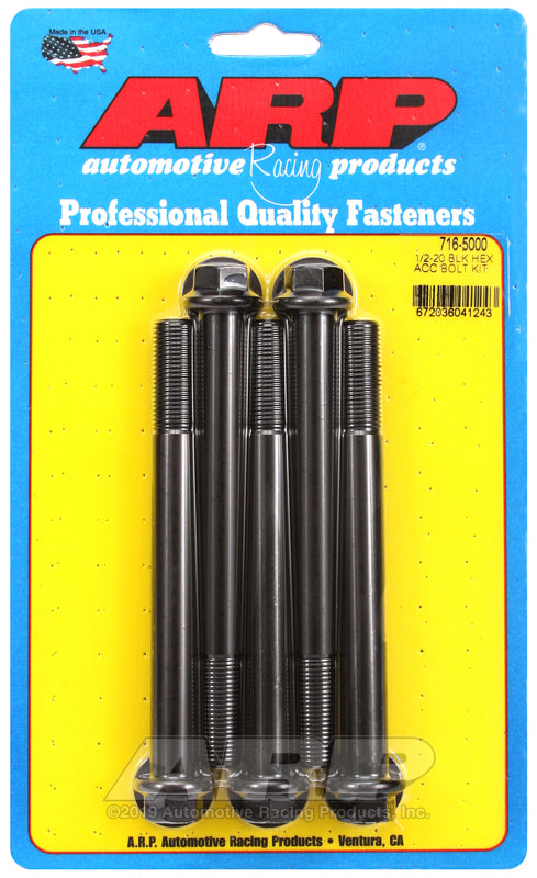 ARP 716-5000 1/2-20 X 5.000 Hex Black Oxide Bolts