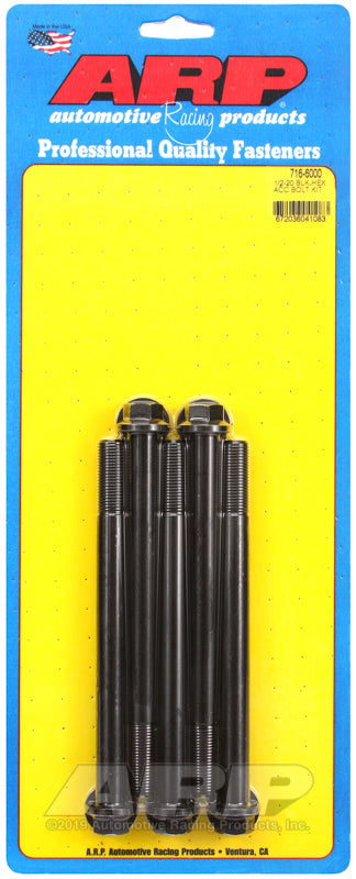 ARP 716-6000 1/2-20 X 6.000 Hex Black Oxide Bolts