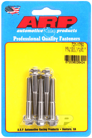 ARP 721-1750 1/4-28 X 1.750 Hex SS Bolts