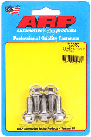 ARP 722-0750 5/16-24 X .750 Hex SS Bolts