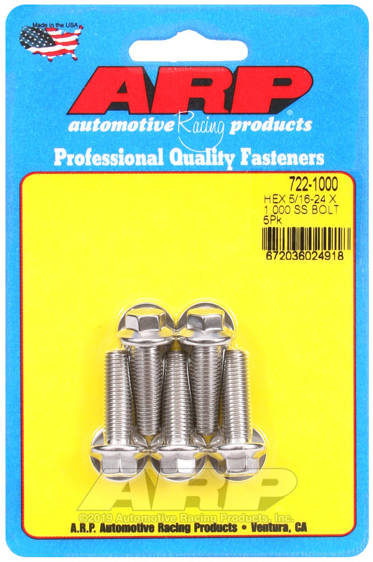 ARP 722-1000 5/16-24 X 1.000 Hex SS Bolts