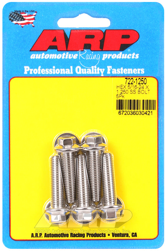 ARP 722-1250 5/16-24 X 1.250 Hex SS Bolts