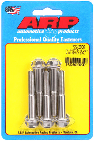 ARP 722-2000 5/16-24 X 2.000 Hex SS Bolts