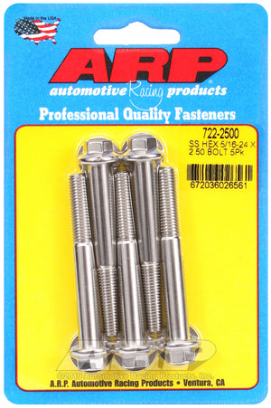 ARP 722-2500 5/16-24 X 2.500 Hex SS Bolts